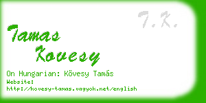 tamas kovesy business card